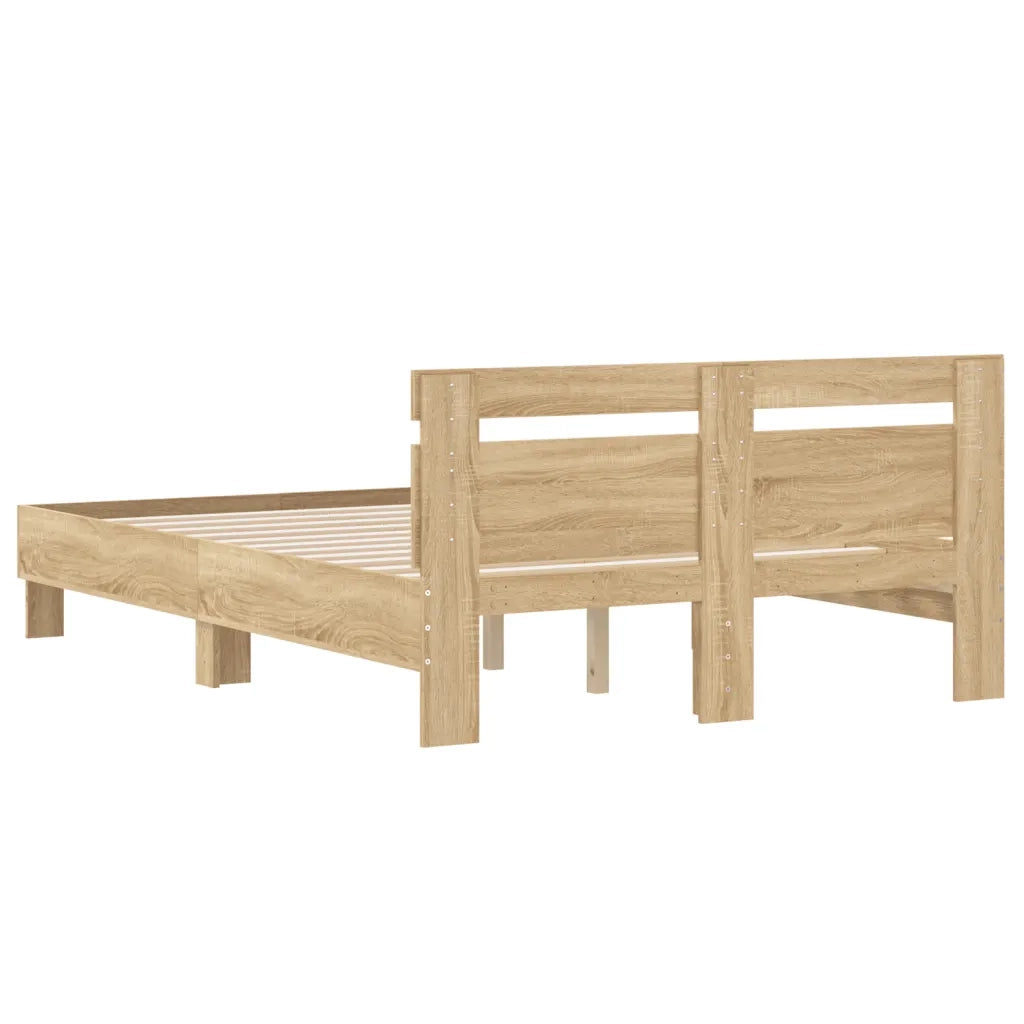Letto matrimoniale | Letto per adulti | Giroletto Testiera Rovere Sonoma 120x190 cm Legno Multistrato