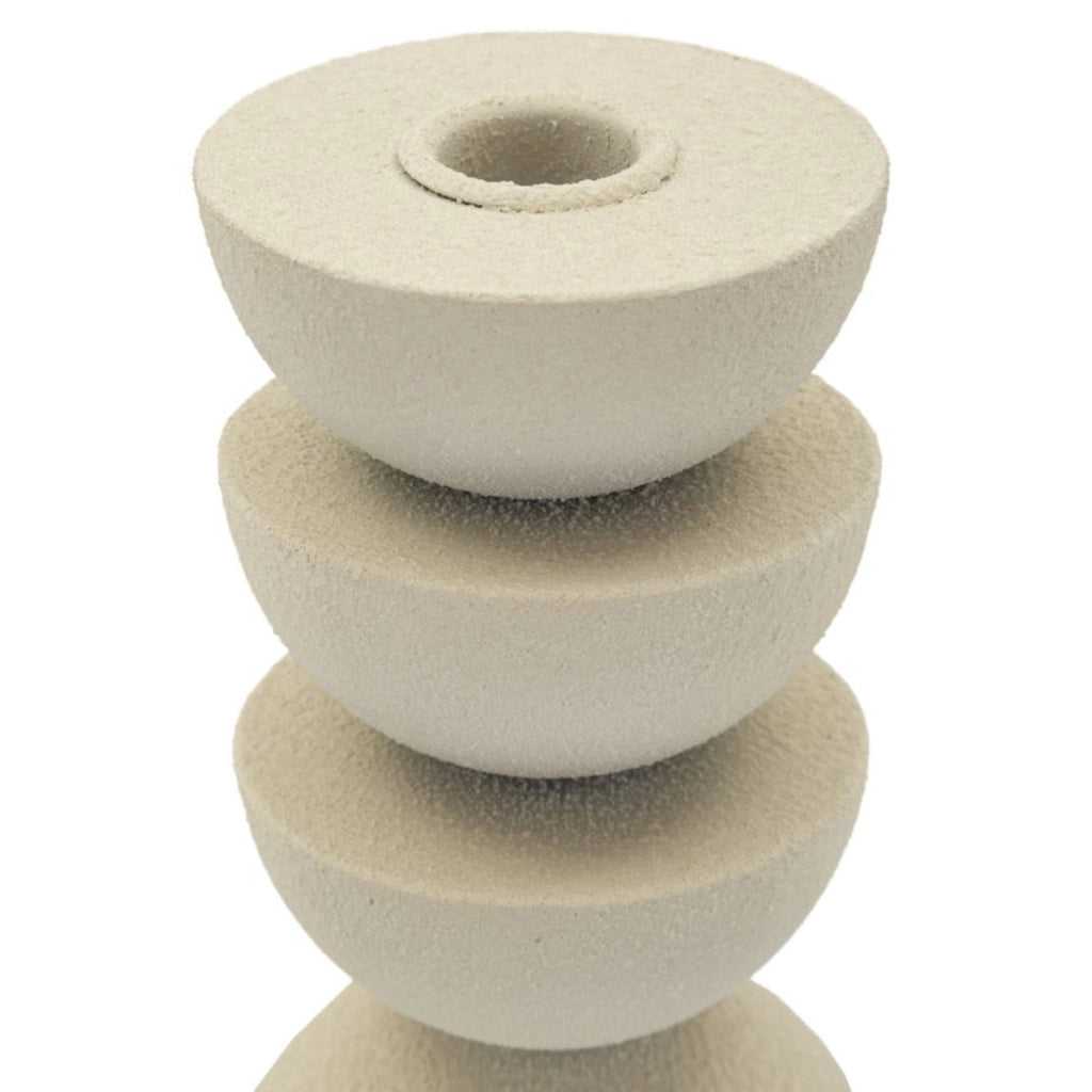 Portacandela VKH742, Beige, Metallo, 9x9x15 cm