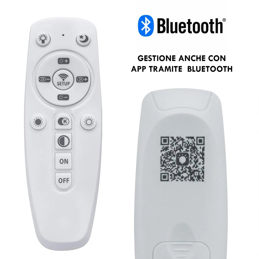 Plafoniera MOON LED CCT 60W Dimmerabile Lampada Tonda Effetto Luna Luce Soffitto Camera da Letto Bluetooth Telecomando