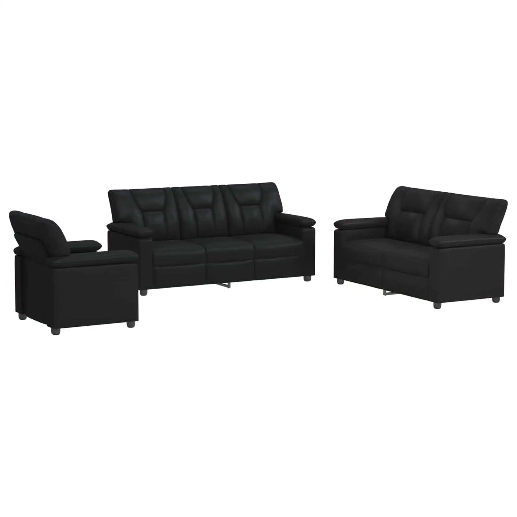 Set di divani 3 pcs Nero Similpelle 3430550