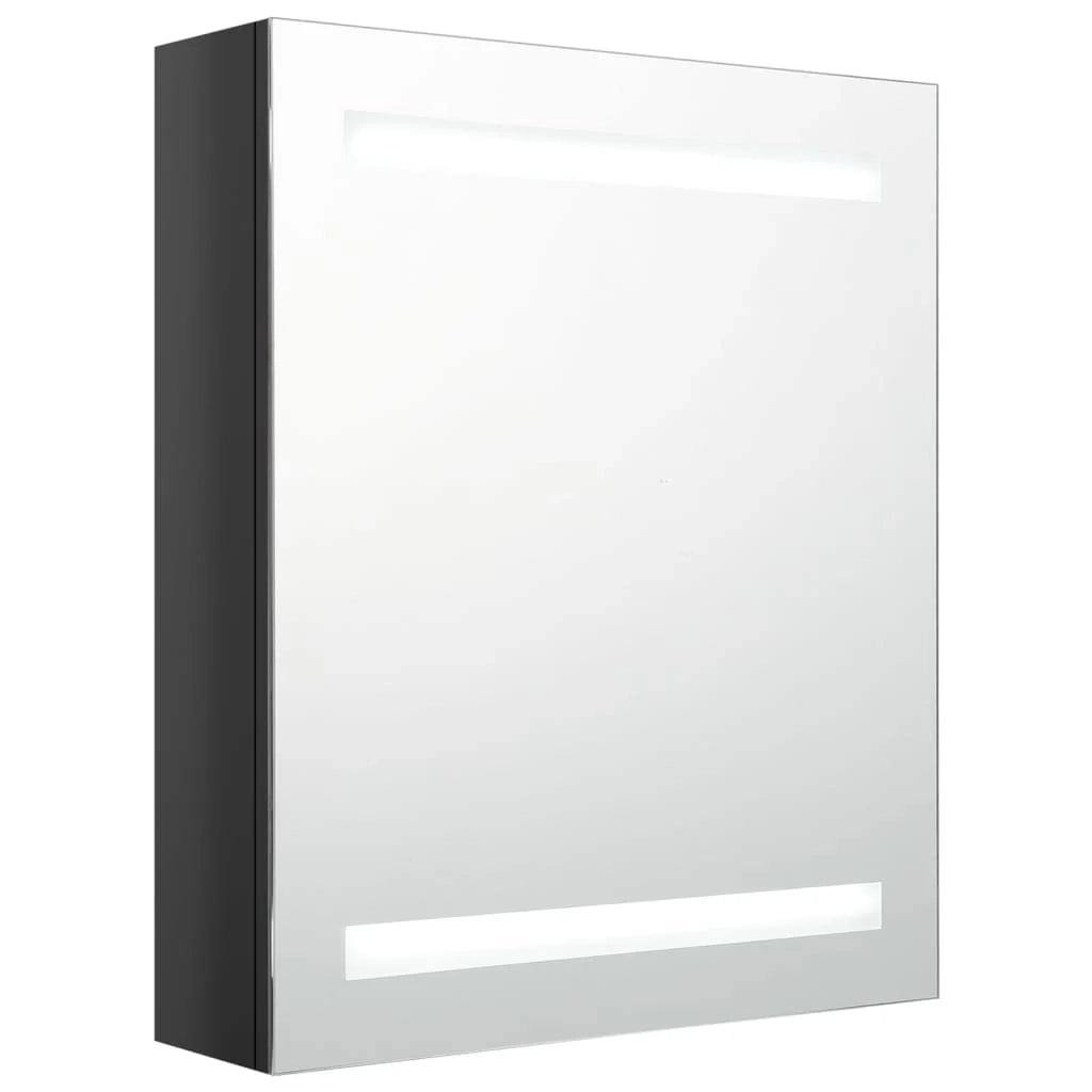 Mobile bagno con specchio LED 50x14x60 cm nero lucido 02_0006615