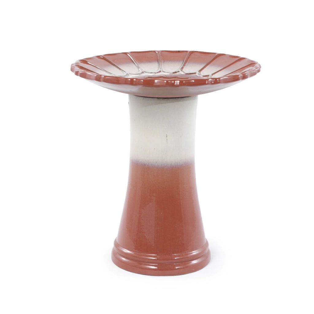 BAGNATOIO in Ceramica Ø 43x45 cm Rosso Ruggine per Giardino e Terrazza