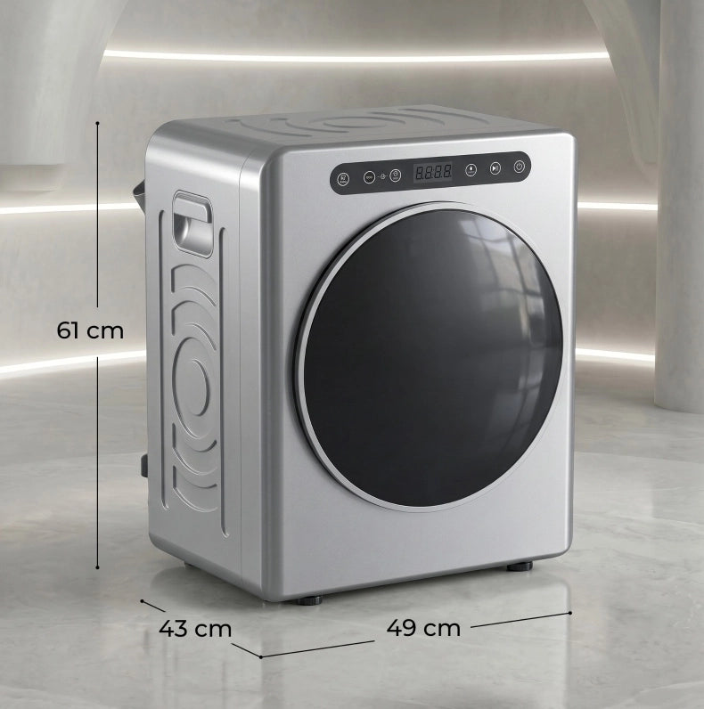 Asciugatrice a espulsione 5 kg 1000 W compatta con timer e cestello inox