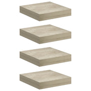 4 pz Scaffali a Parete | Ripiano a parete | Mensole a Parete Rovere 23x23,5x3,8 cm in MDF