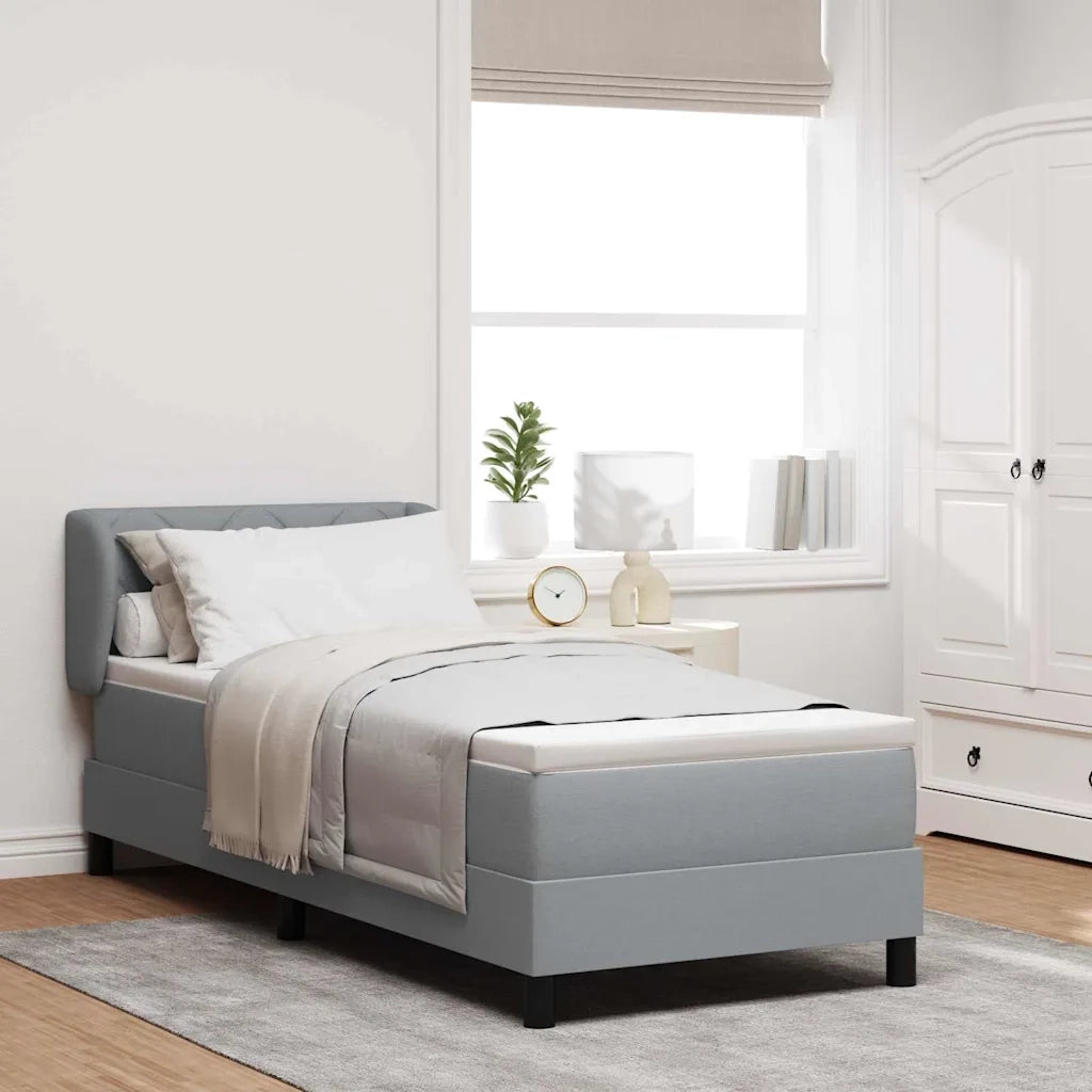 Letto a molle con materasso Grigio chiaro 80 x 200 cm Tessuto 3340052