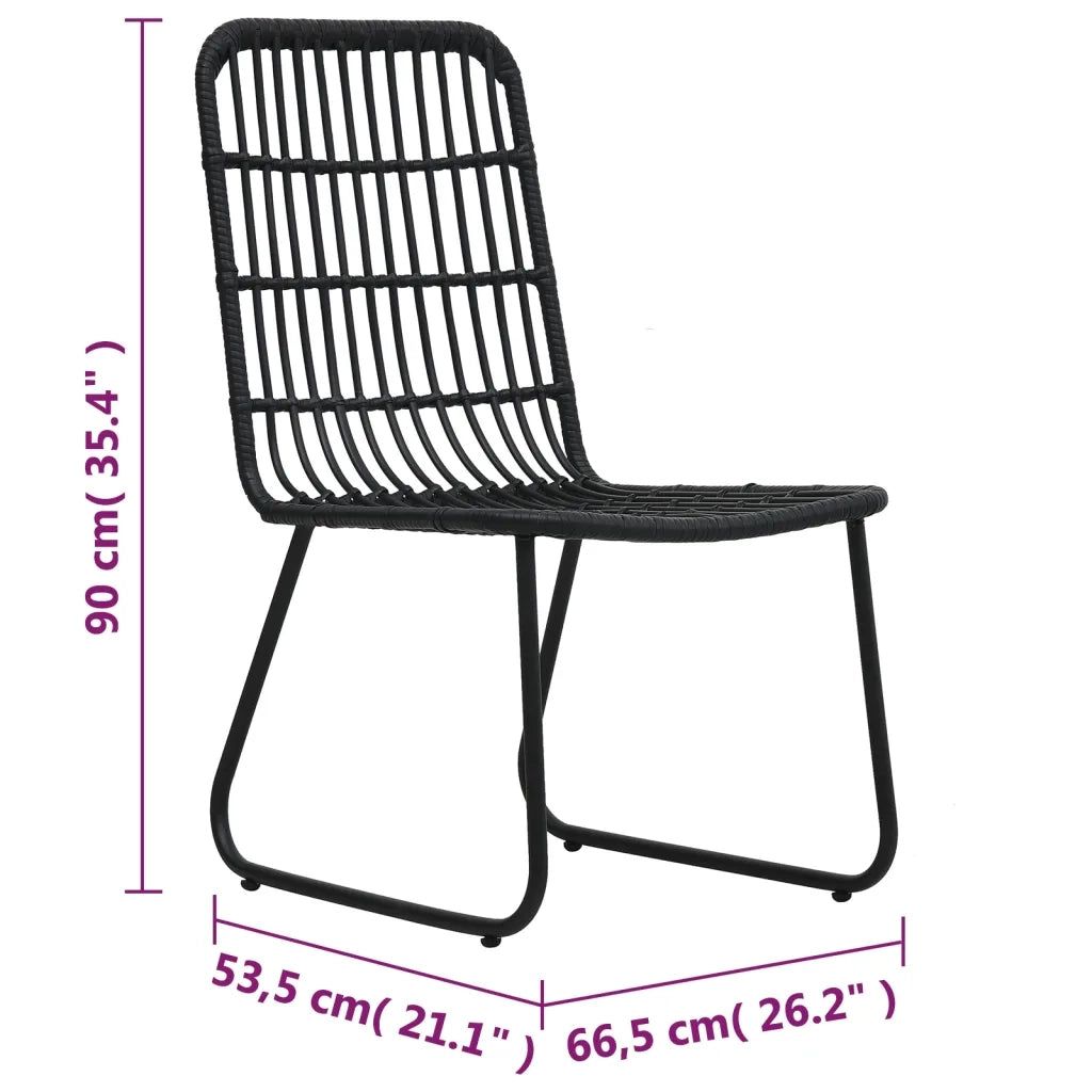 Sedie da Giardino 2 pz | Sedie da Esterno in Polyrattan Nere
