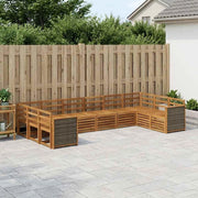 Set di divani da esterno 7 pz Naturale Legno di Acacia Massello 3384885
