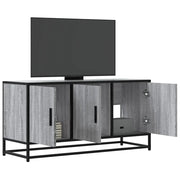 Mobile TV-Credenza TV-Console TV Grigio Sonoma 100x35x50 cm Legno Multistrato Metallo