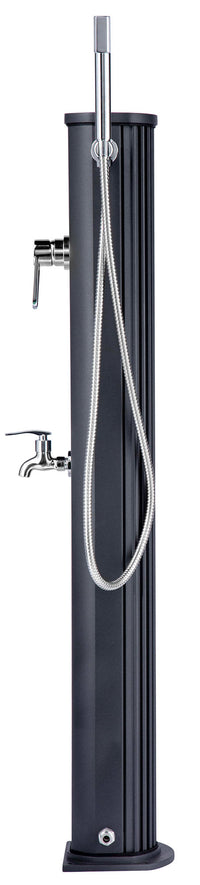 Mini Doccia Solare da Giardino 20L Miscelatore Lavapiedi e Doccetta Antracite