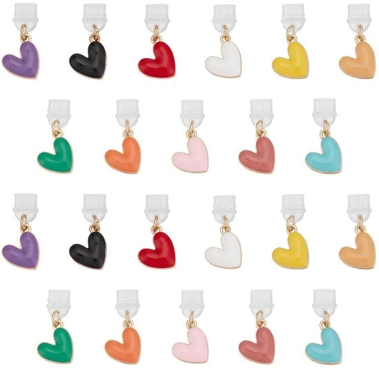 Set di Stoffe per Stuzzo a Forma di Cuore - 22 Stuks - Set di Stoffe per Stuzzo - Accessori per Lettore di Libri - Compatibile con Collegamento di Ricarica