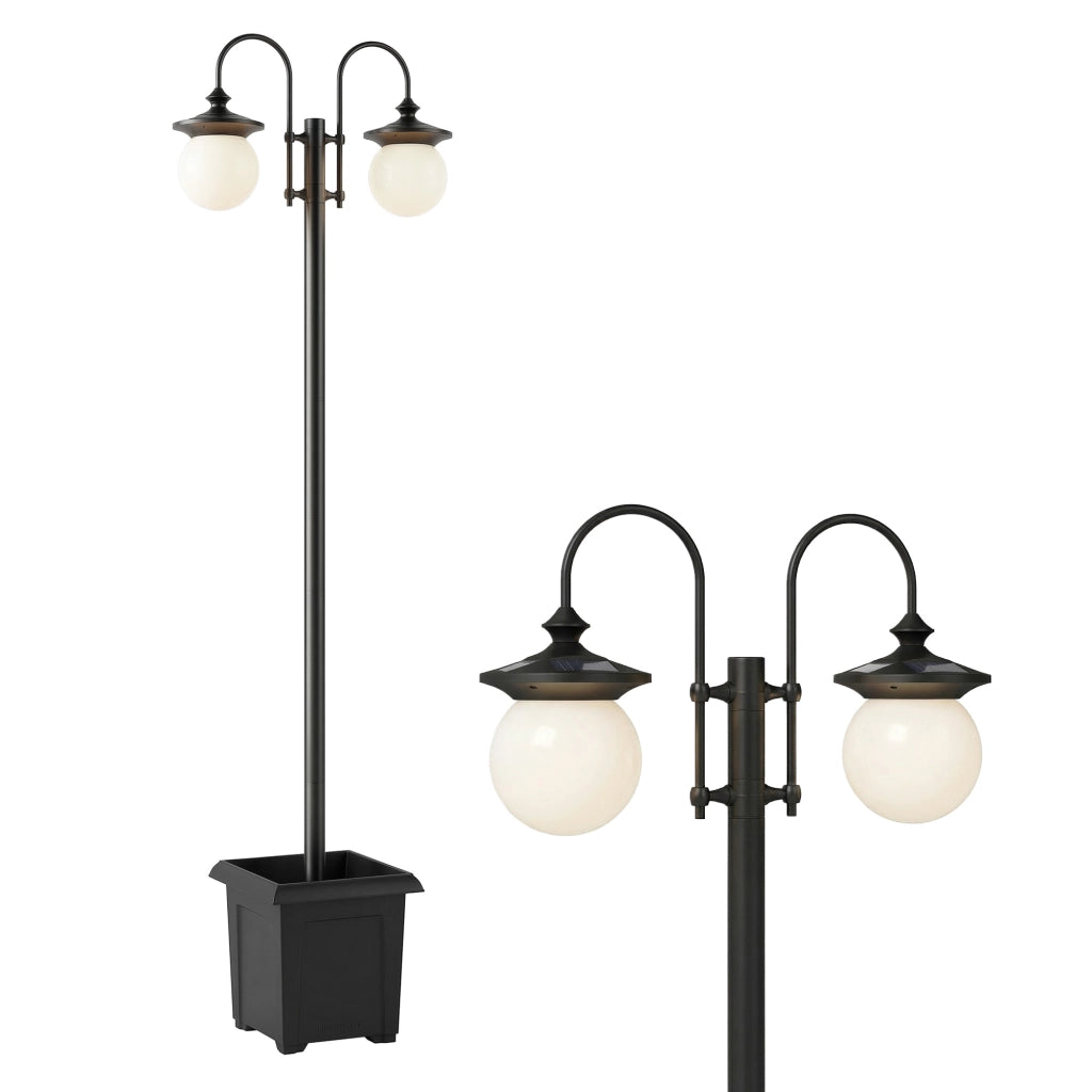 Lampada Solare da Giardino con Vaso ¨C zephmum ¨C 2 Luci IP44 Regolabile