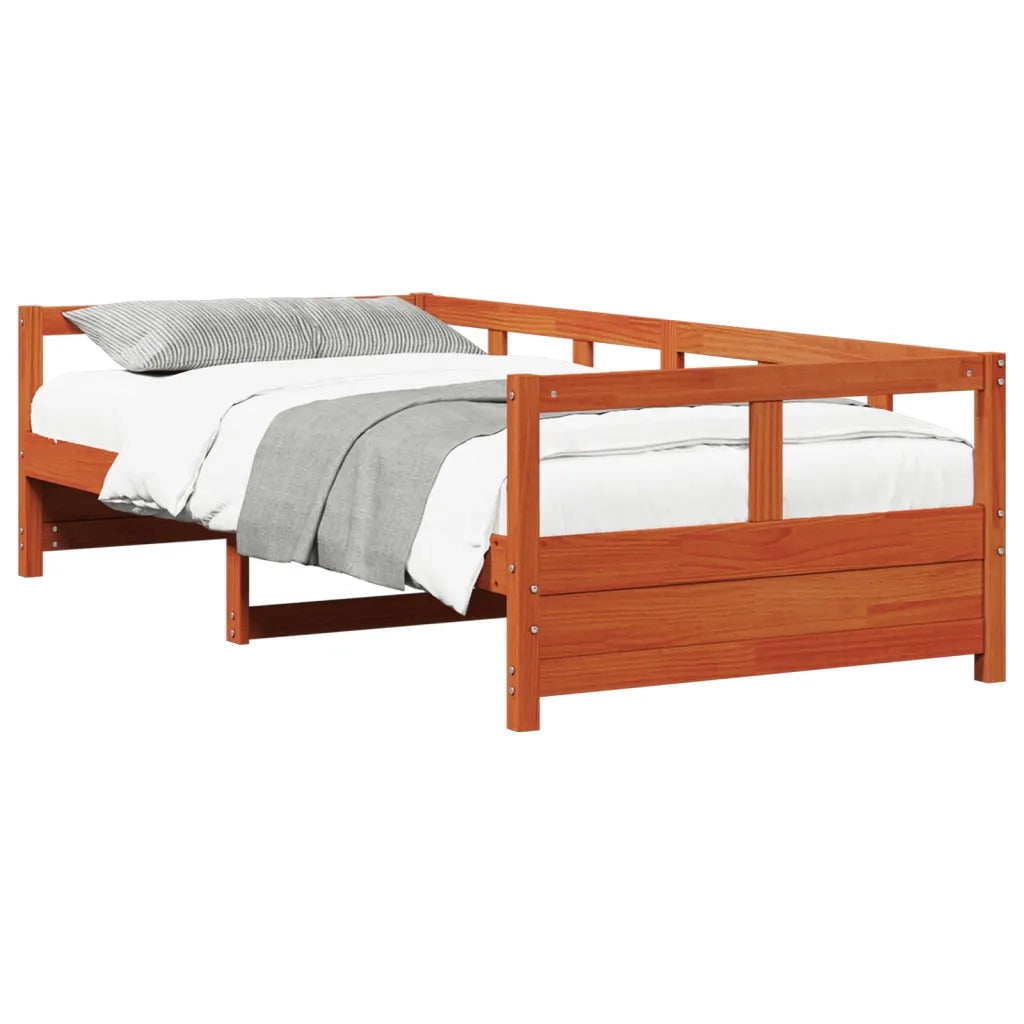 Dormeuse senza Materasso Marrone Cera 80x200 cm Legno di Pino 854960