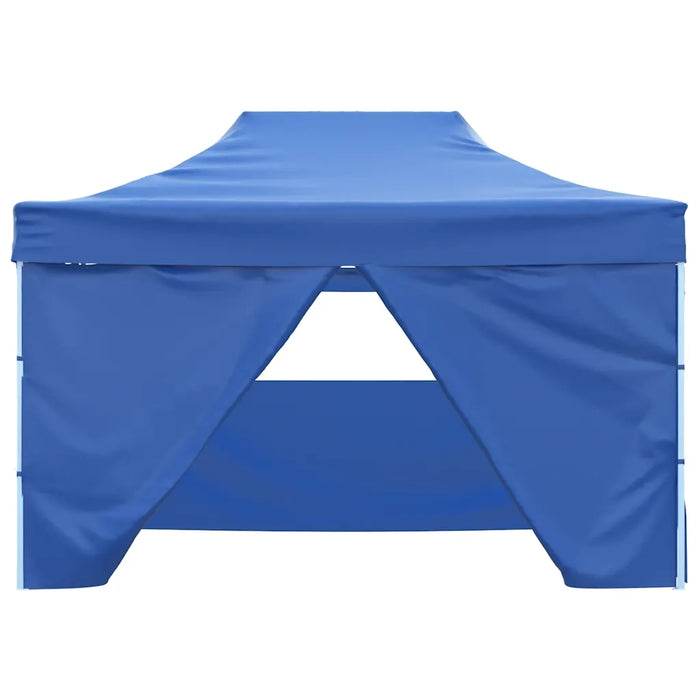 Gazebo Professionale Pieghevole con 4 Pareti 3x4 m Acciaio Blu 48891