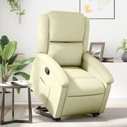 Poltrona Alzapersona Reclinabile Crema in Vera Pelle 3204264
