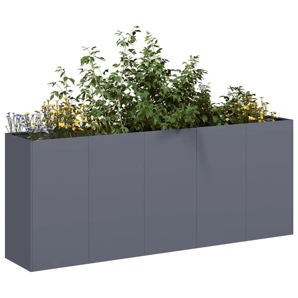 Fioriera Antracite 200x40x80 cm in Acciaio Laminato a Freddo 860726