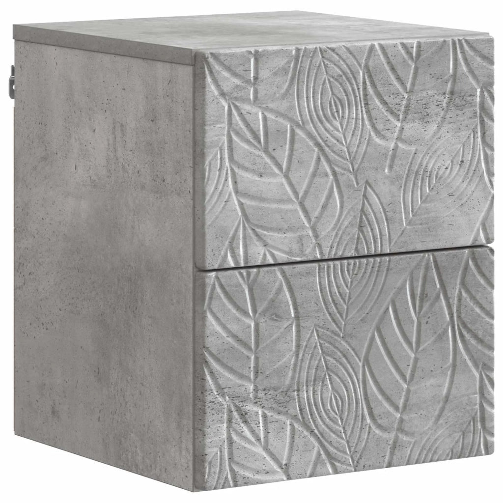 Mobiletto da notte a muro Grigio Cemento 34,5 x 33 x 40 cm 898811