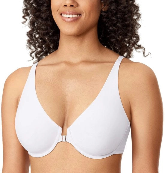 Sostegno per donna con chiusura anteriore - Spallacci senza cuciture - Comfortevole - Materiale respirante - Supporto - Adatto per donne - Copertura totale