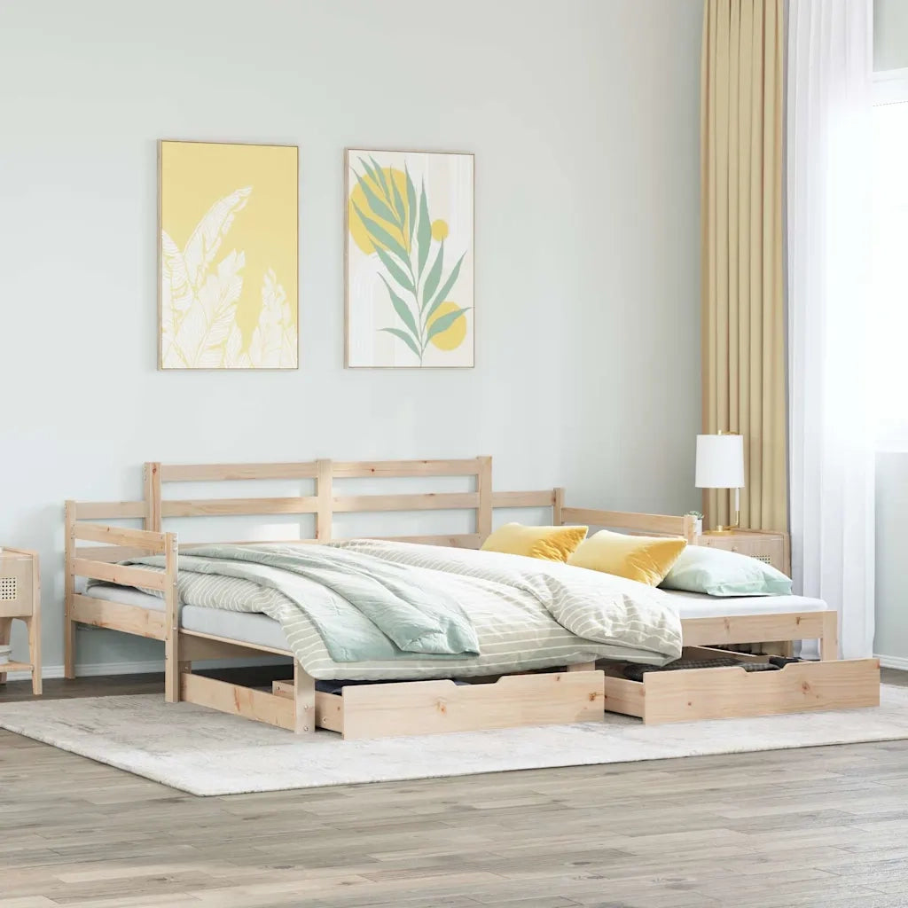 Divano Letto Estraibile con Cassetti senza Materasso 80x200 cm 3302239
