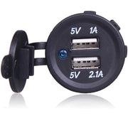 Trade Shop - Presa Di Ricarica 1a 2.1a 12v Moto Impermeabile Doppia Porta Usb Atv Barca Auto -