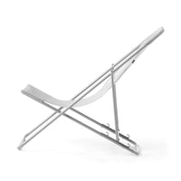 Sedia Sdraio Pieghevole 83x56x90 cm in Acciaio Tessuto Textilene Beach Grigio