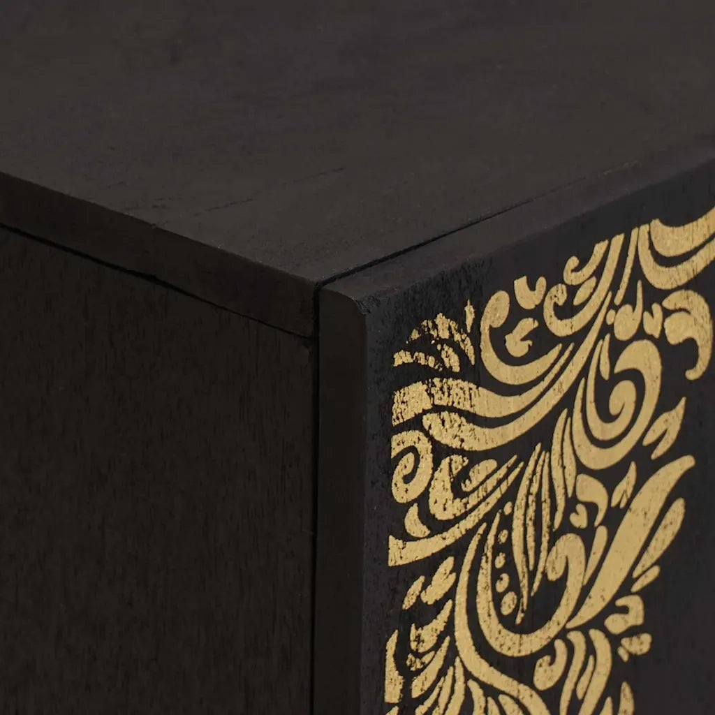 Mobile TV Nero 105 x 33 x 46 cm Legno di mango massello