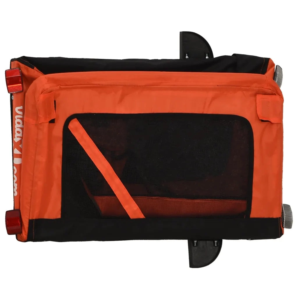 Rimorchio da Bici per Animali Arancione e Nero Oxford e Ferro CFW3383573
