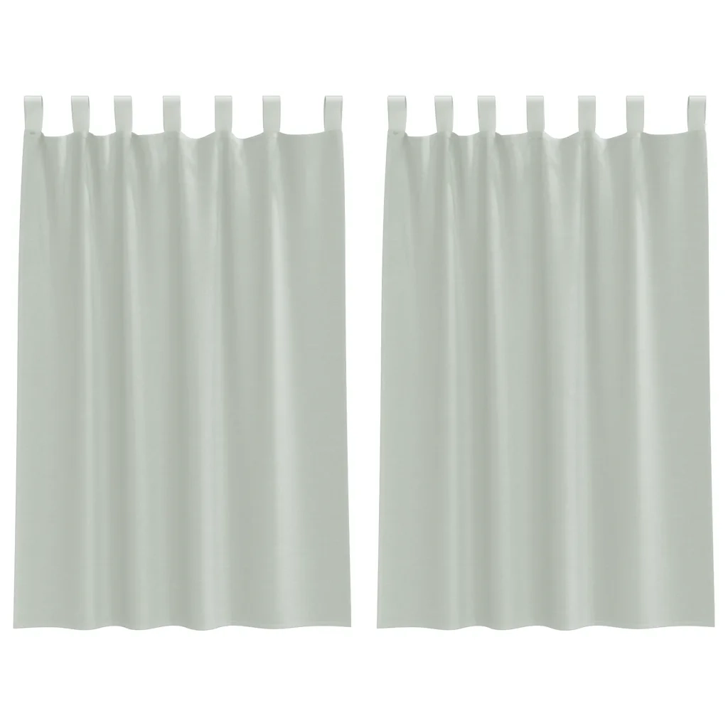 Tende in Voile con Passanti 2 pz Grigio Chiaro 140x175 cm