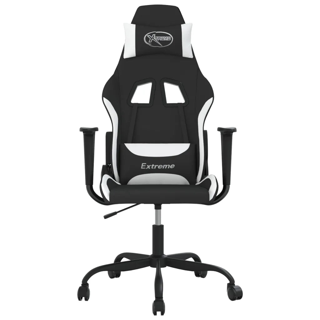Sedia da Gaming Nero e Bianco in Tessuto cod mxl 77363