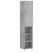 Credenza | Madia | Buffet da pranzo | Armadio da pranzo Grigio Cemento 34,5x34x180 cm in Legno Multistrato