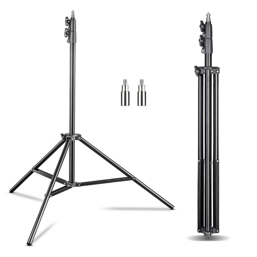 Set 2 stativi per luci FT-8051 max 5 kg e altezza fino a 260 cm, cavalletto fotografico per faretti LED flash ring light attrezzature foto e video, adattatore 3/8" e borsa