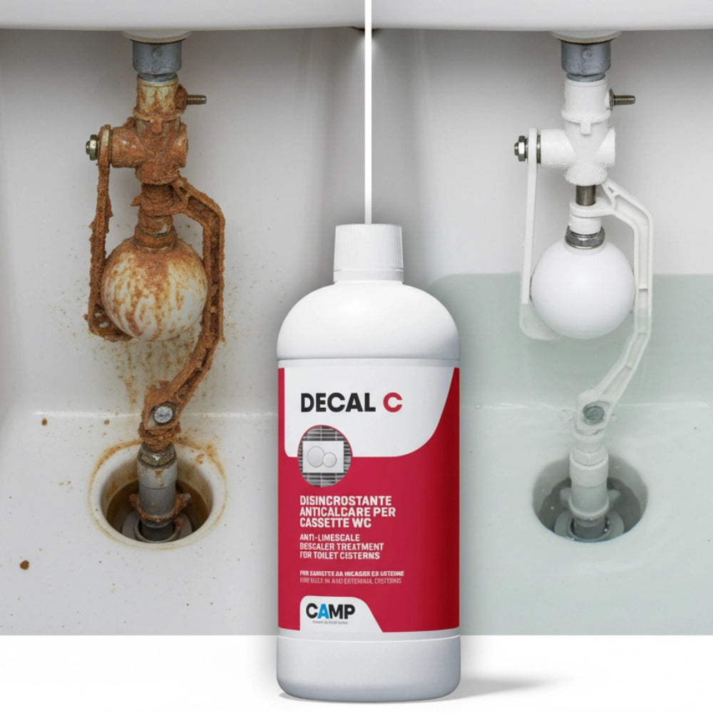 Kit 6 pezzi decal c trattamento disincrostante anticalcare per wc 1 litro