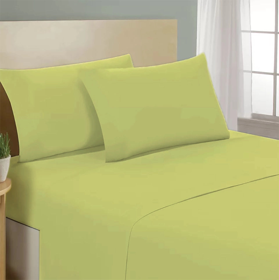 Lenzuolo letto sotto con angoli 100% puro cotone Made in Italy tinta unita Verde exotic - 1 Piazza e mezza francese