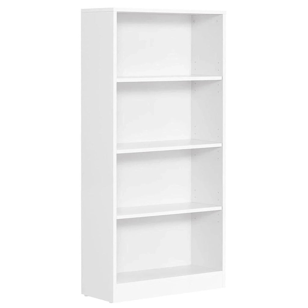 Libreria per DVD scaffale a 4 ripiani con ripiani regolabili in altezza per soggiorno camera da letto ufficio 121,5 cm bianco 12_0001462