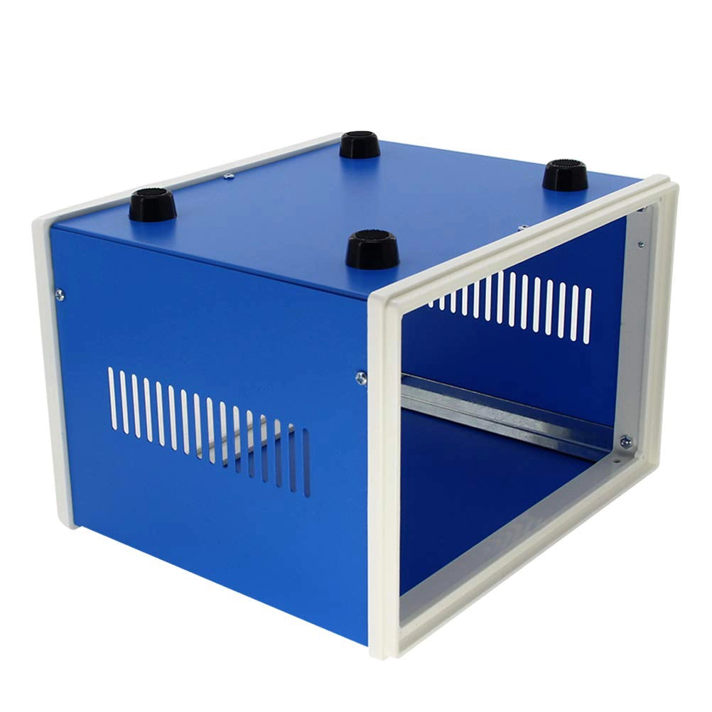 Custodia in Metallo Blu per Strumenti 110x180x130mm – Alta Qualità, Resistente alla Corrosione