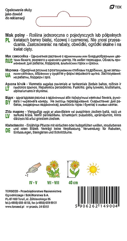 Papavero campestre - Papaver rhoeas mix 1g