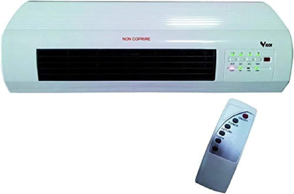 Vigor V-TCPA Termoconvettore a Parete 2000 W telecomando programmazione 7.5h funzione ventilazione protezione termica