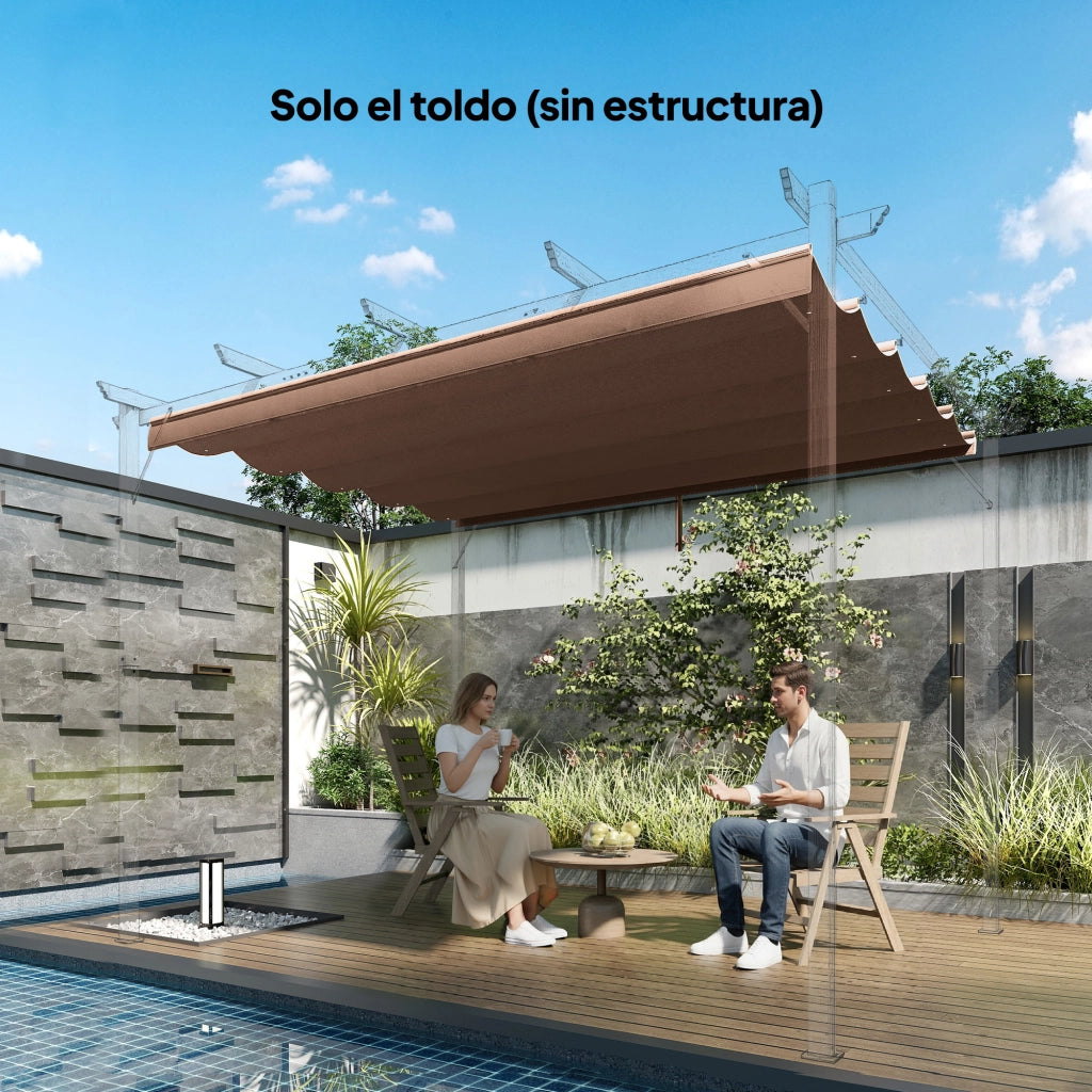 Telo di Ricambio per Pergola 3x3m ¨C Xylo ¨C 2,5x2,55m Beige con 10 Fori Drenaggio