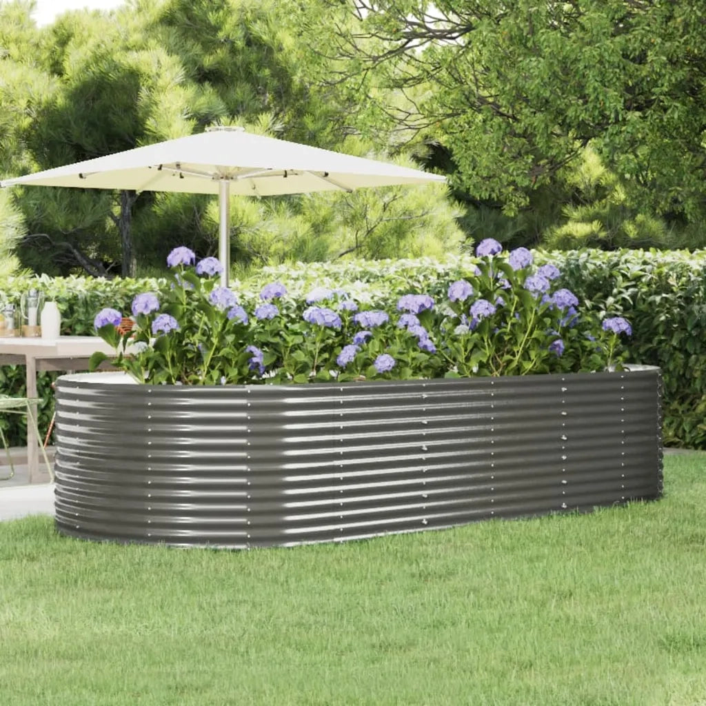 Letto Giardino Acciaio Zincato 291x140x68 cm Grigio 319099