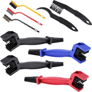 Kit di pulizia catena motocicletta, set di 9 pezzi, 4 pennelli catena in nero, rosso e blu, 2 pennelli piccoli e 3 pennelli con lama lunga, ideale per catene motociclistiche e bicicletto