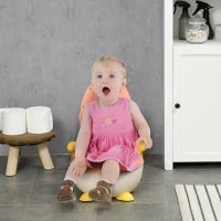 Vasino per Bambini con Schienale, Vaschetta Rimovibile e Braccioli, Età 6 Mesi-3 Anni, Rosa