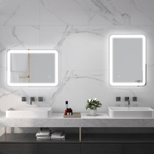Specchio Bagno con LED a 3 Temperature e Interruttore Touch 70x50 cm Antiappannamento