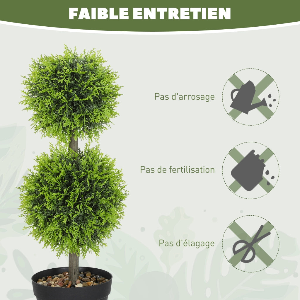 Piante artificiali decorative ¨C zephmum ¨C 2 pezzi, buxus sfera 60 cm, plastica, verde