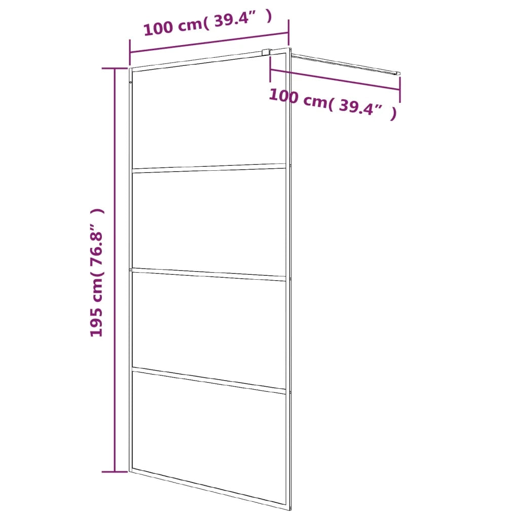 Parete Doccia Walk in Bianca 100x195 cm Vetro Trasparente ESG cod mxl 37002