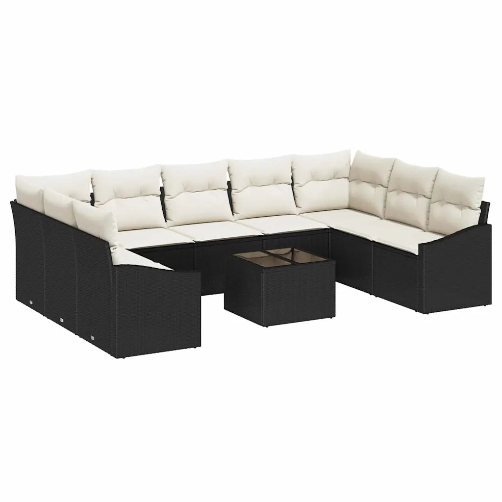 Set Divano da Giardino Marrone e Crema polyrattan 3355556