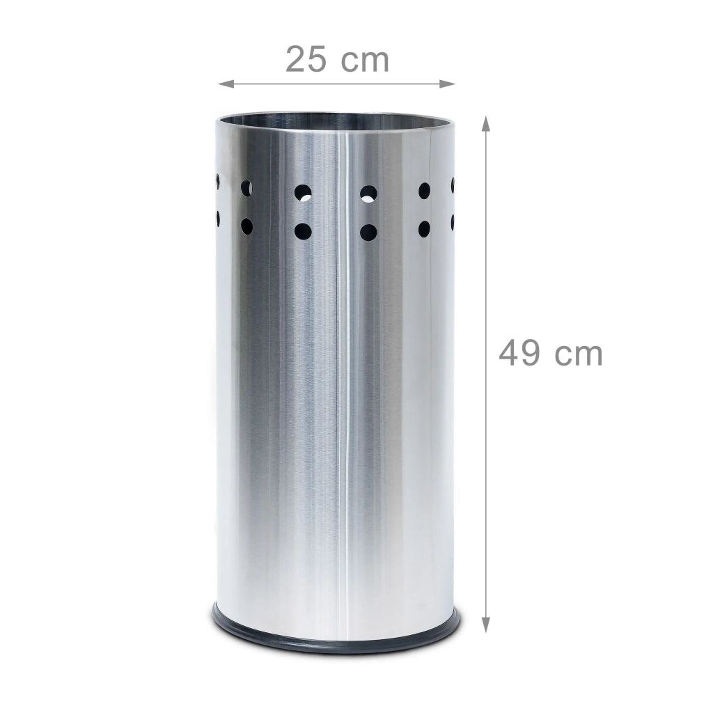 Portaombrelli in acciaio inox contenitore rotondo per ombrelli altezza 49,5 cm 13_0002214