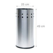 Portaombrelli in acciaio inox contenitore rotondo per ombrelli altezza 49,5 cm 13_0002214
