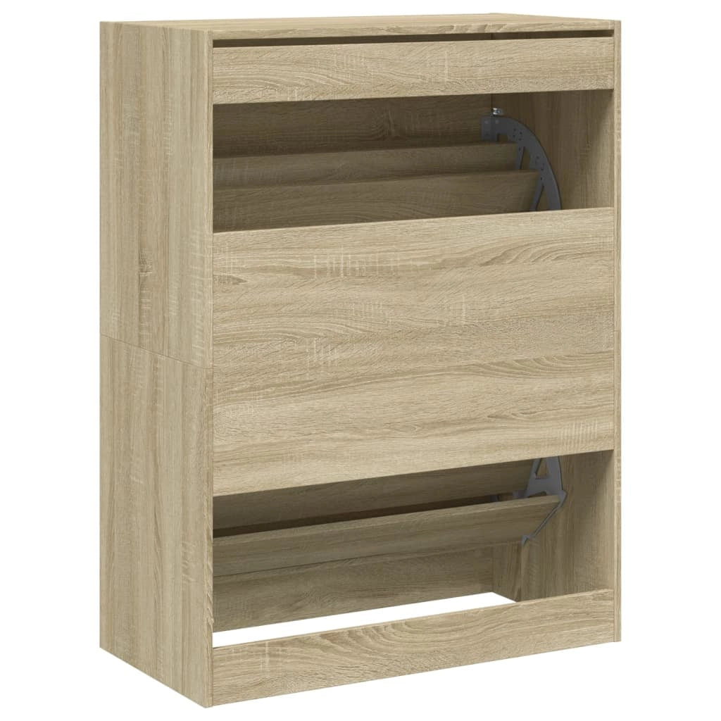 Scarpiera mobile contenitore per scarpe mobile per ingresso/corridoio/soggiorno 2 cassetti a ribalta marrone Sonoma 02_0021340