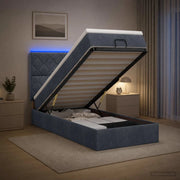 Letto Ottomano con Materasso e LED Grigio Scuro 80 x 200 cm 3458338