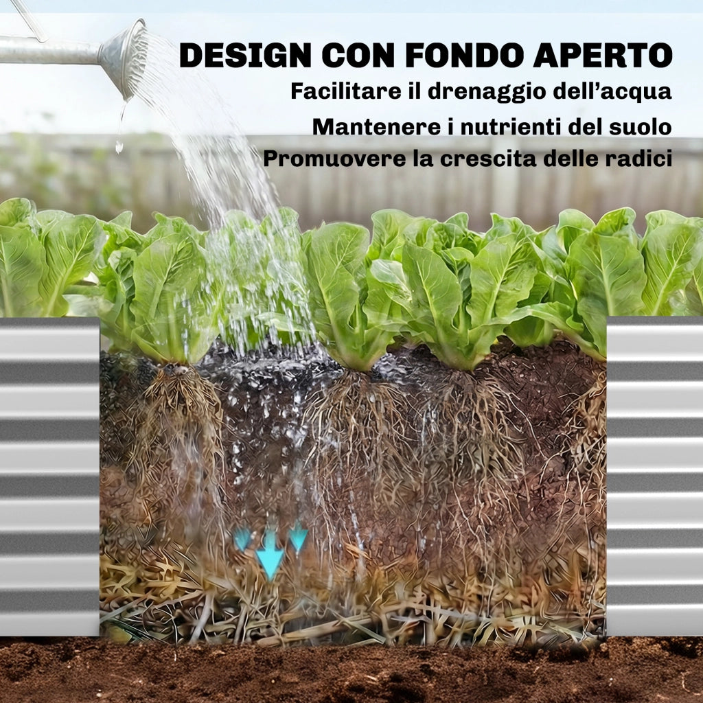 Orto Rialzato e Fioriera con Graticcio e Serra 200x60x103 cm in Metallo Galvanizzato Argento