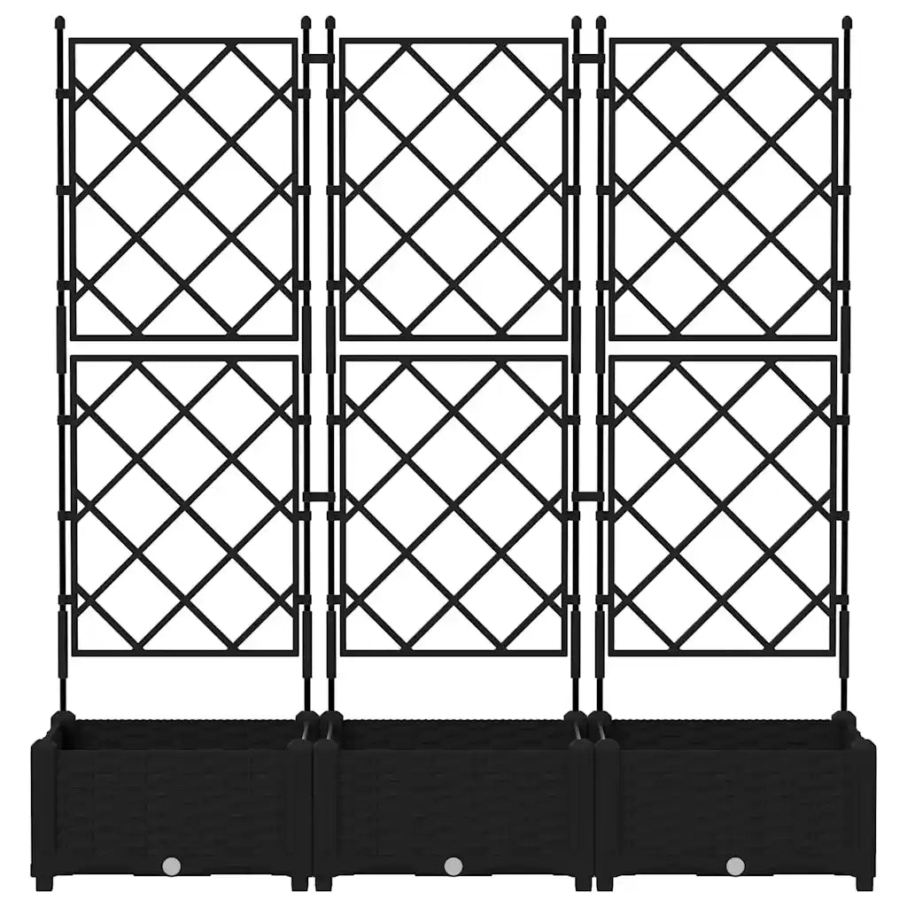 Vaso da giardino 3 pcs Nero 120 x 40 x 125,5 cm Plastica 42002839